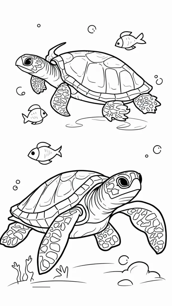 coloriages de tortue de mer gratuits